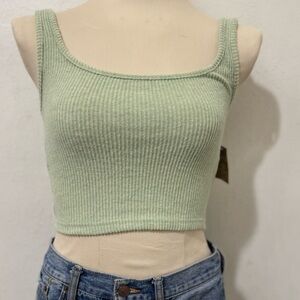 Mint Green Ribbed Tank Top